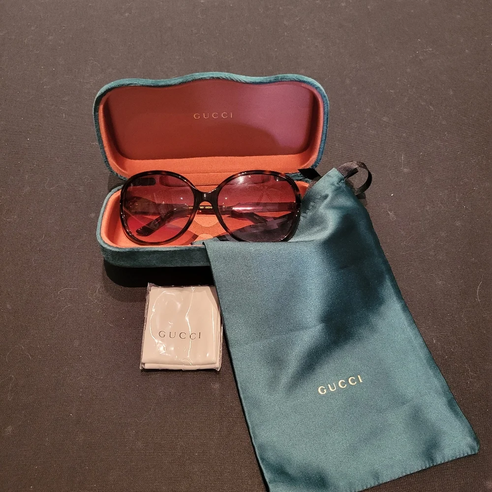 Gucci Women's Oversized Burgundy Gradient Sunglasses